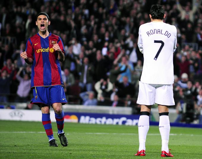 Tako se je pred devetimi leti veselil na el clasicu, ko je Cristiano Ronaldo zapravil strel z bele točke za Real. | Foto: Reuters
