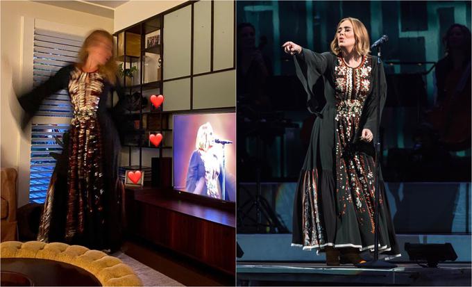 Adele v isti obleki znamke Chloé. Levo danes, desno pred štirimi leti. | Foto: Getty Images / Instagram