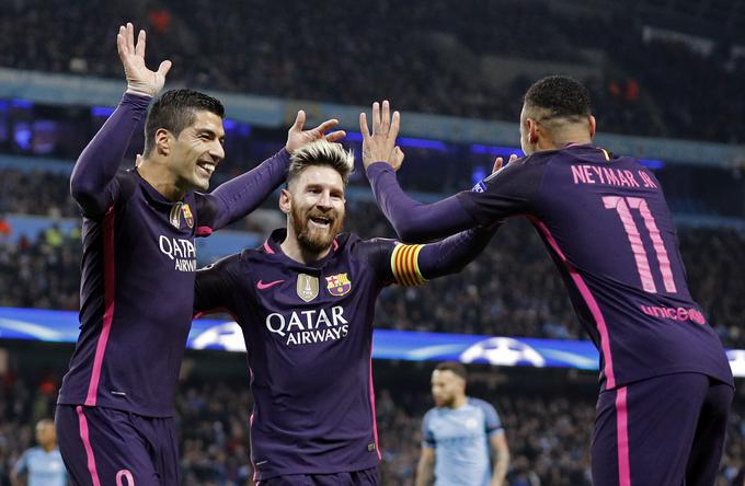 Ubijalski trojček MSN (Messi, Suarez, Neymar) je deloval tudi v sezoni 2015/16, ko je Barcelona spet zavladala Španiji. Tako prvenstvo kot kraljevi pokal sta bila njena. | Foto: Reuters