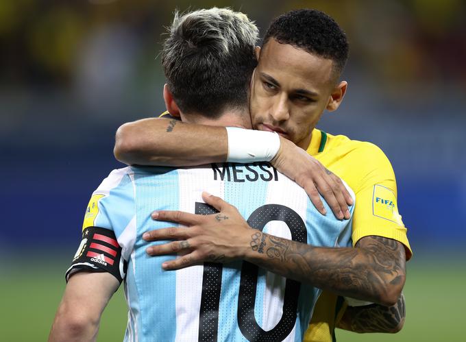 Neymar je bil na tekmi kvalifikacij za SP 2018 10. novembra 2016 uspešnejši od Messija. | Foto: Guliverimage/Getty Images