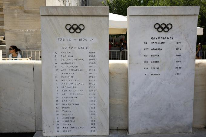 V marmor vrezana imena, ki so gostila moderne olimpijske igre, od prvih v 19. stoletju.  | Foto: 