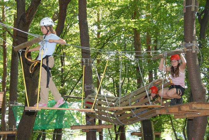 V Pustolovskem park Betnava vas čaka sedem različno zahtevnih programov, speljanih po drevesih, drogovih in različnih brveh in vrveh. | Foto: 