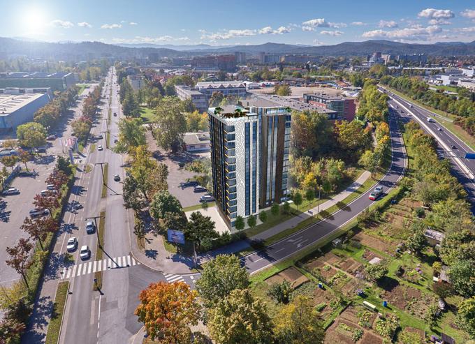 Na koncu Litostrojske ceste v Šiški se bo po napovedih investitorjev že jeseni pričela gradnja dveh stolpnic v katerih bo sto stanovanj. | Foto: Arhiv investitorja