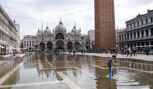 Visoka plima v Benetkah, Trg svetega Marka pod vodo