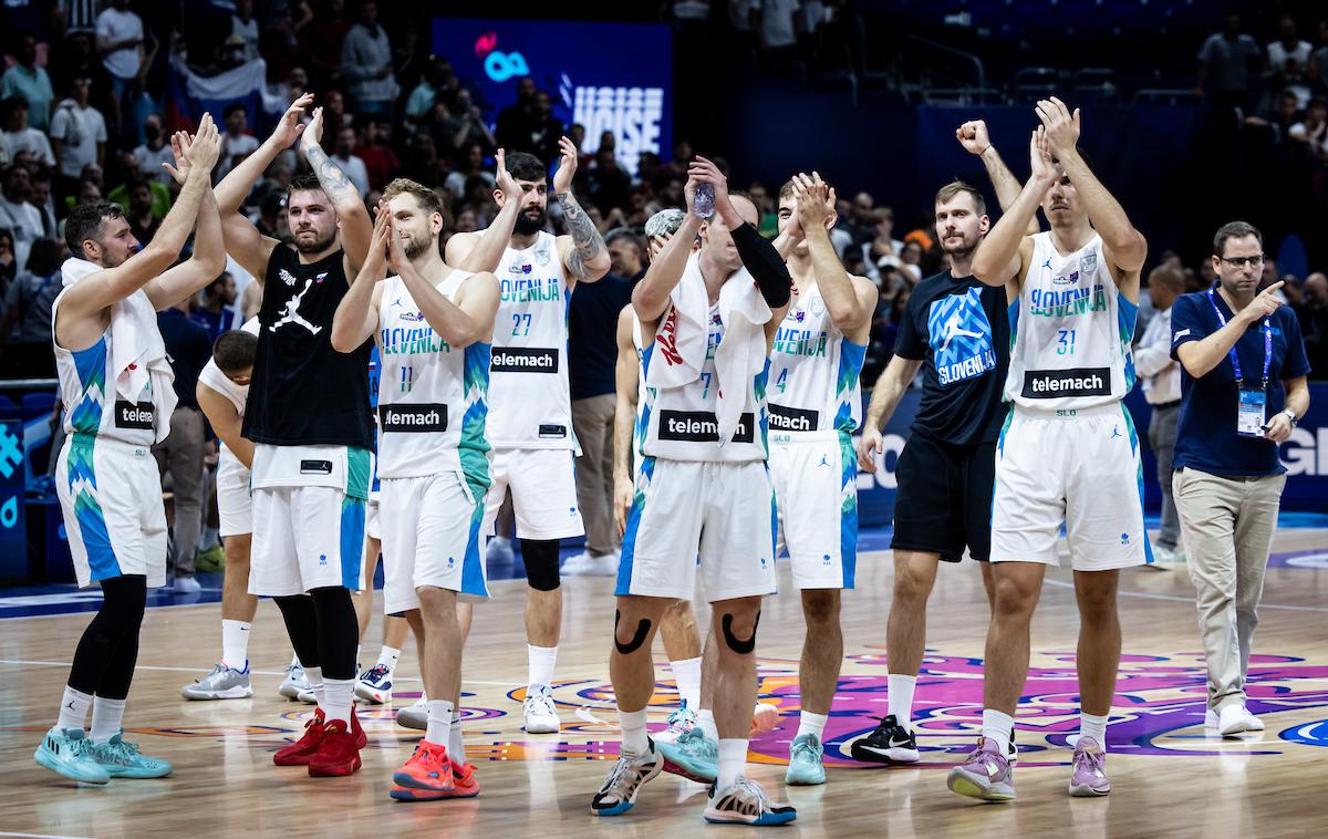 Slovenija : Belgija, slovenska košarkarska reprezentanca, EuroBasket 2022 | Slovenski košarkarji so se dobre tri četrtine mučili z Belgijci, nato pa le prišli do pričakovanega napredovanja. | Foto Vid Ponikvar/Sportida