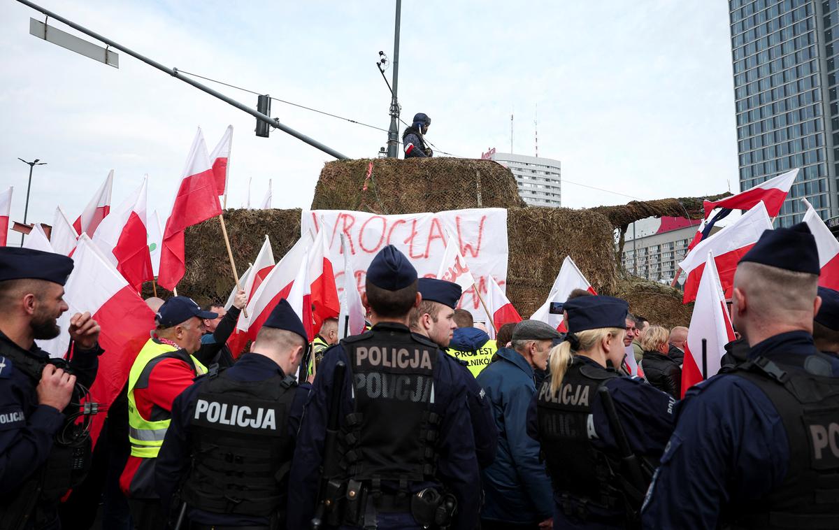 Protesti kmetov v Varšavi | Na Poljskem že več mesecev potekajo protesti nezadovoljnih kmetov, ki blokirajo ceste po državi in mejne prehode z Ukrajino. | Foto Reuters Connect