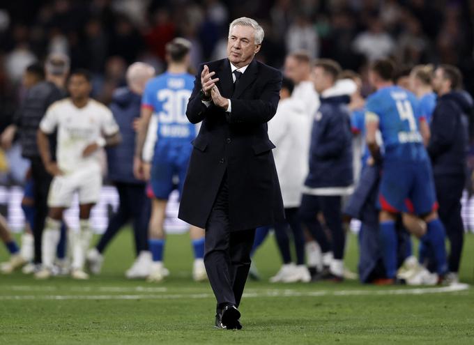 Carlo Ancelotti si je lahko po zadnjem sodnikovem pisku močno oddahnil. | Foto: Reuters