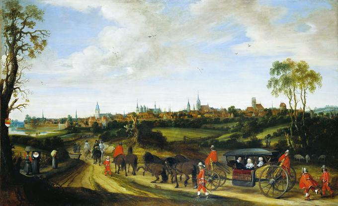 Pogajanja o miru so trajala več let. Na sliki: diplomati prihajajo na pogajanja v Münster leta 1643. | Foto: commons.wikimedia.org
