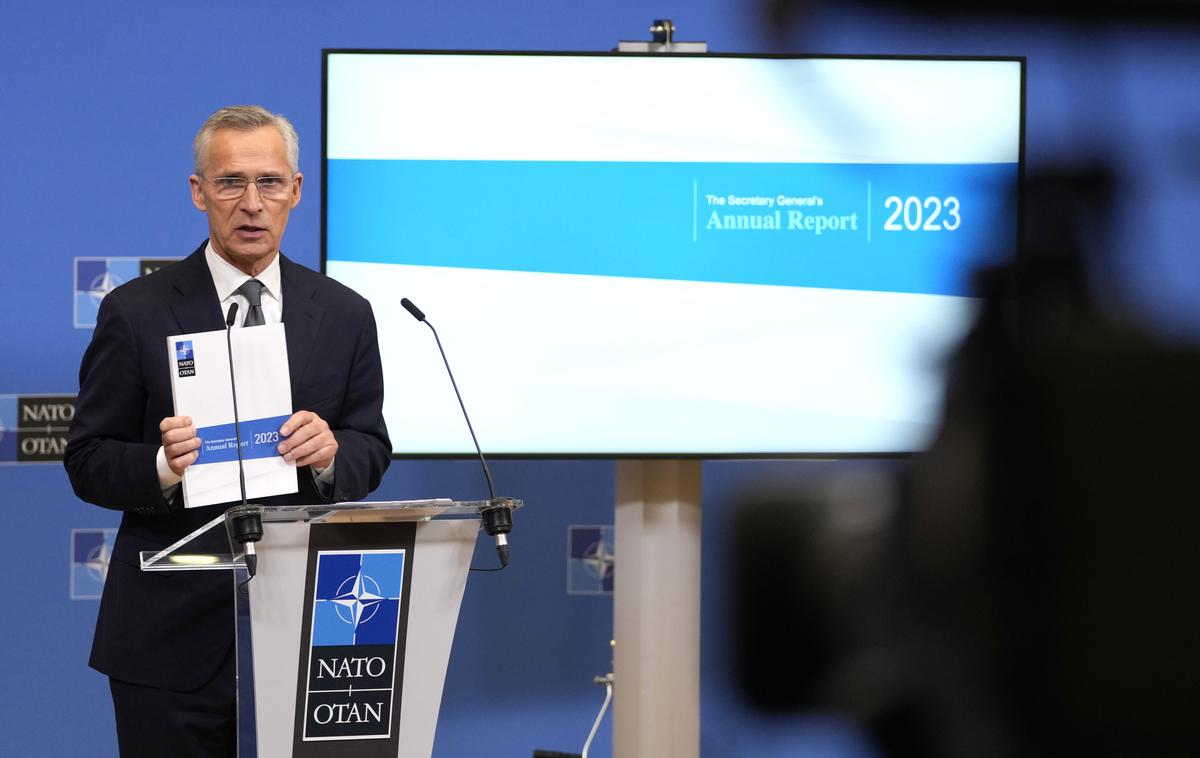 Jens Stoltenberg | Generalni sekretar Nata Jens Stoltenberg na predstavitvi letnega poročila za leto 2023. | Foto Guliverimage