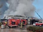 Požar skladišča na Plemljevi ulici v Šentvidu v Ljubljani