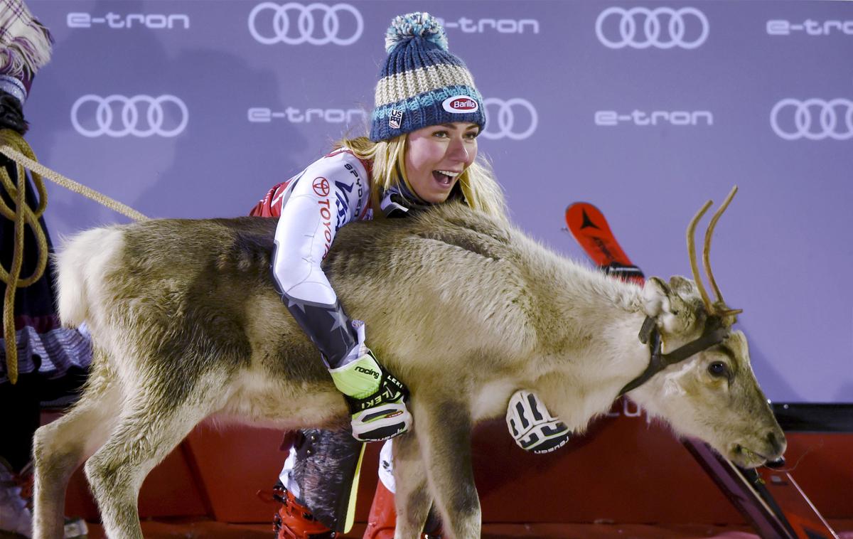 Mikaela Shiffrin | Še tretji severni jelen za Mikaelo Shiffrin. Mr. Gru bo ostal na Laponskem. | Foto Reuters