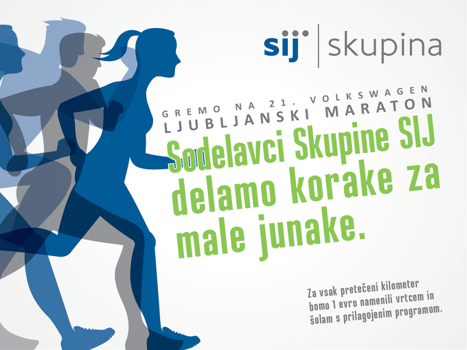 Tekače bo ob trasi Ljubljanskega maratona spodbujalo prek 50 jumbo plakatov skupinw SIJ. Na petih digitalnih zaslonih (DOOH) pa bodo na maratonu v živo šteli kilometre SIJ-tekačev.  
 | Foto: 