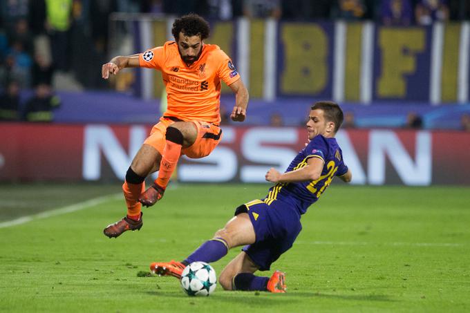 Mohamed Salah, ki bo z Egiptom nastopil na SP 2018, je večkrat ušel Mitji Vilerju. | Foto: Urban Urbanc/Sportida