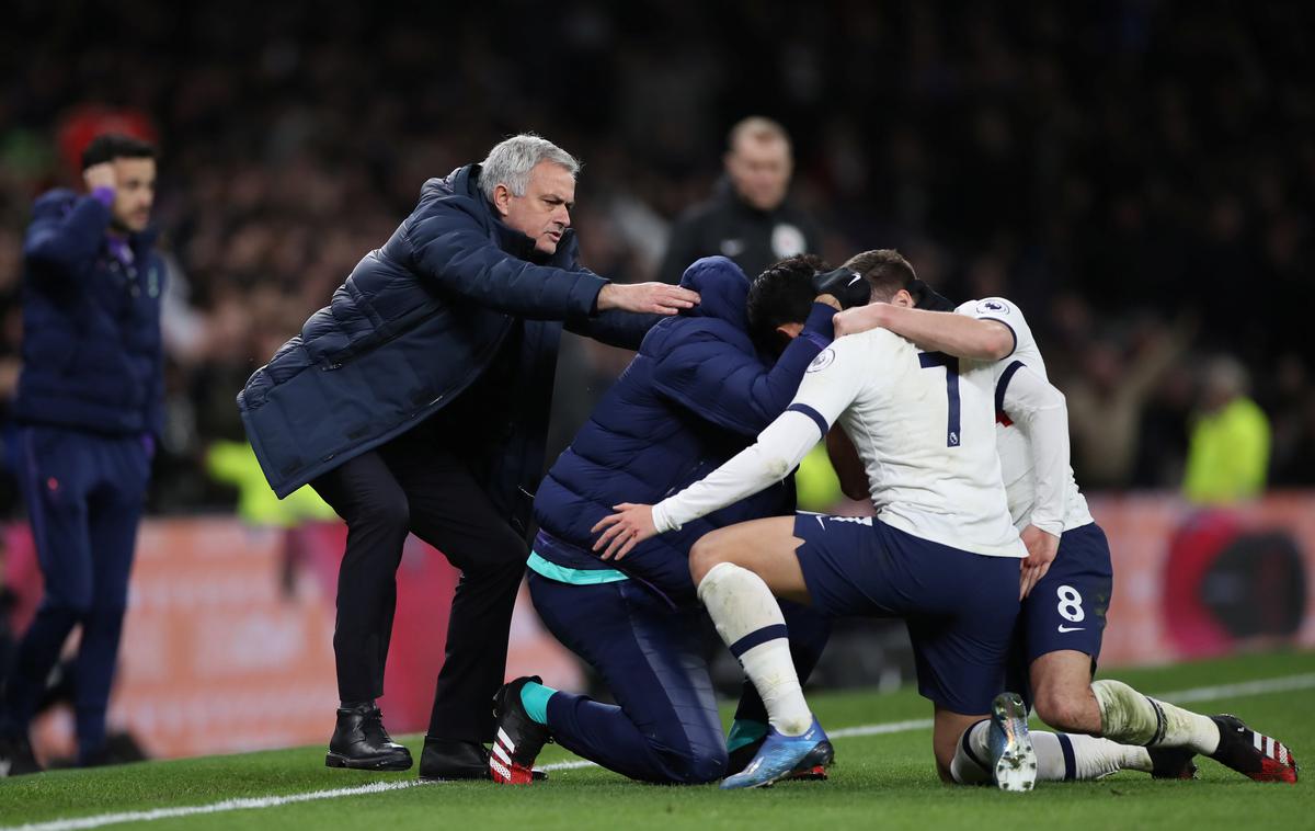 Jose Mourinho | Veselje trenerja Tottenhama Joseja Mourinha po golu Heung-Min Sona za 2:0. | Foto Reuters