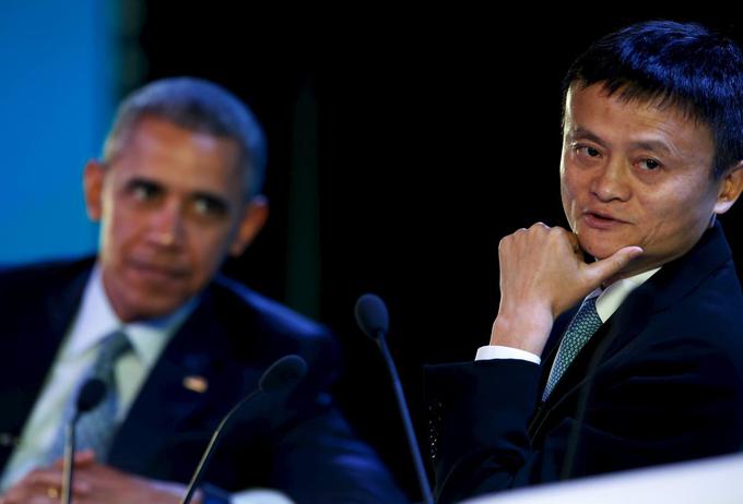 Jack Ma se redno druži z najvplivnejšimi svetovnimi politiki (na fotografiji s predsednikom ZDA Barackom Obamo) ... | Foto: Reuters