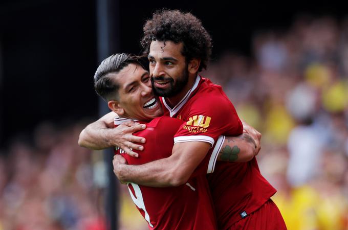 Napad Liverpoola, v katerem blestita tudi Sadio Mane in predvsme Mohamed Salah, je ubijalski. | Foto: Reuters