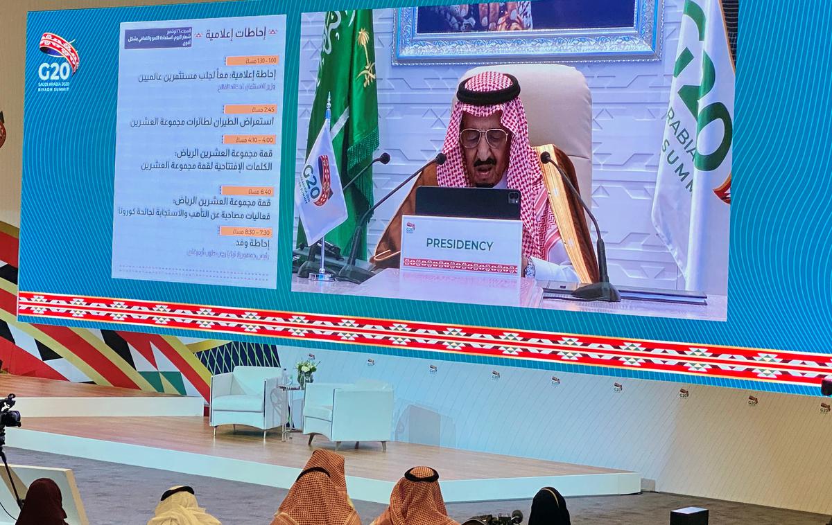 Vrh G20 | Dvodnevni vrh se je začel z videonagovorom savdskega kralja Salmana. | Foto Reuters