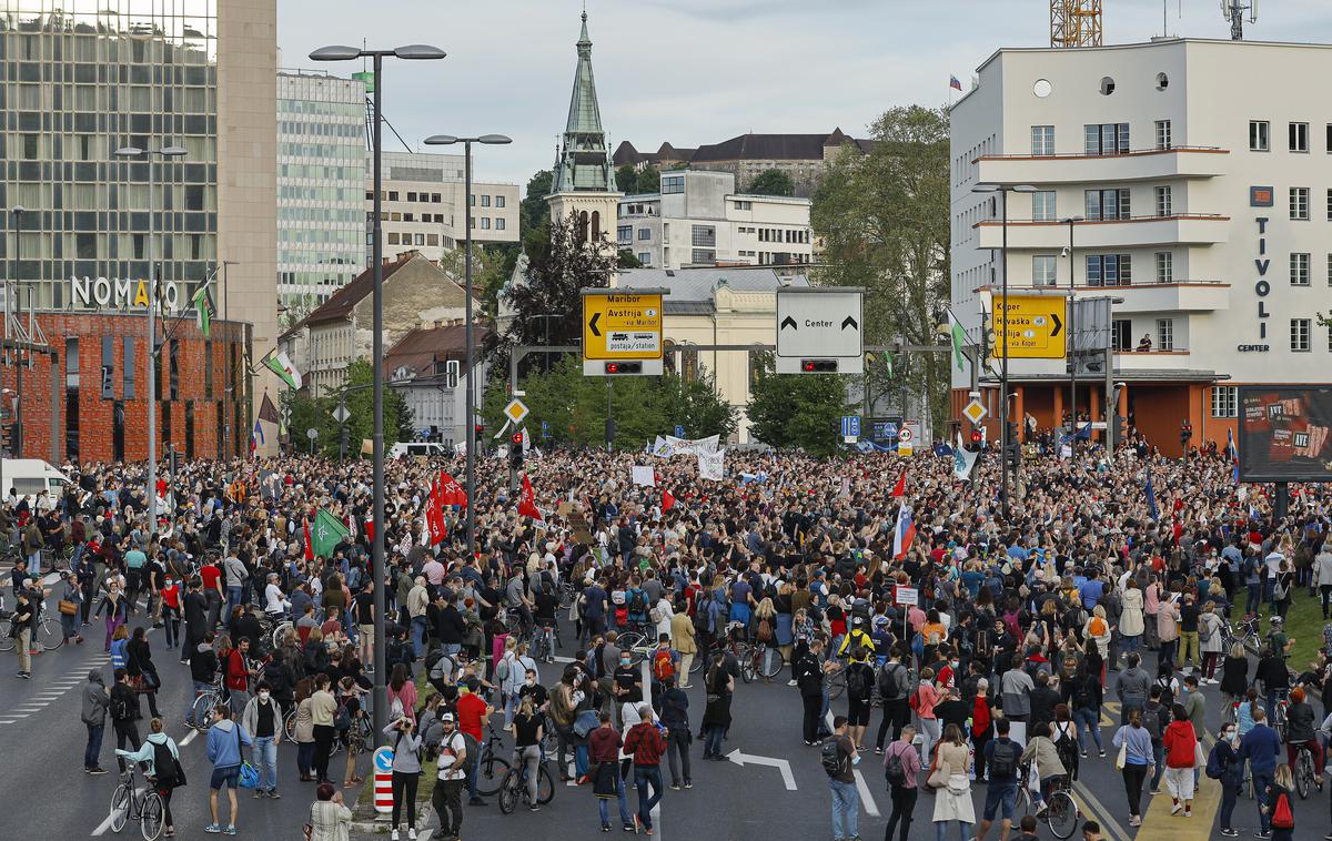 Protest v Ljubljani 28. maja 2021 | Eden najbolj množičnih protestov v Sloveniji v zadnjih letih je bil 28. maja 2021. | Foto Guliverimage