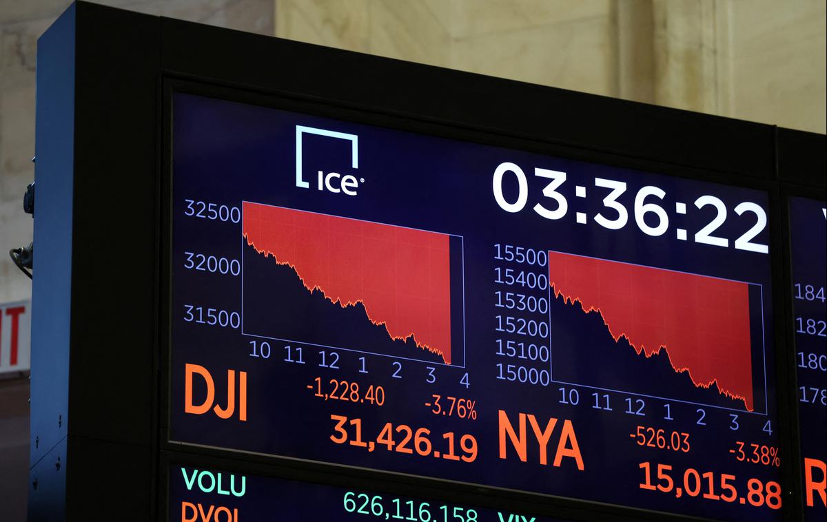 Padec indeksa Dow Jones | Foto Reuters