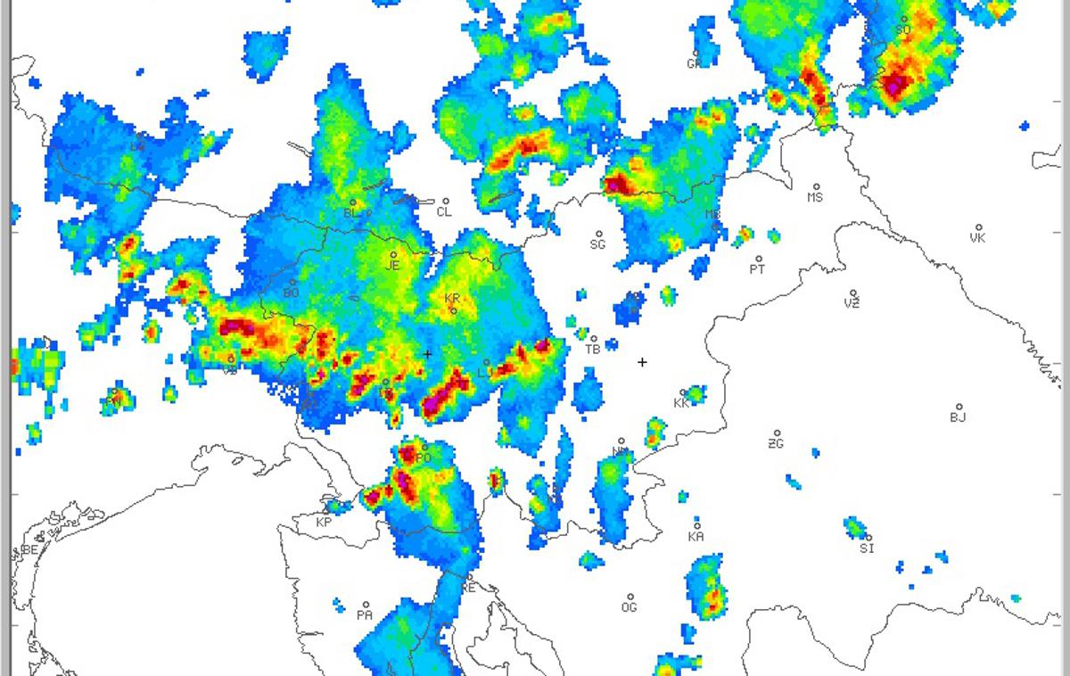 Radarska slika padavin | Foto Arso