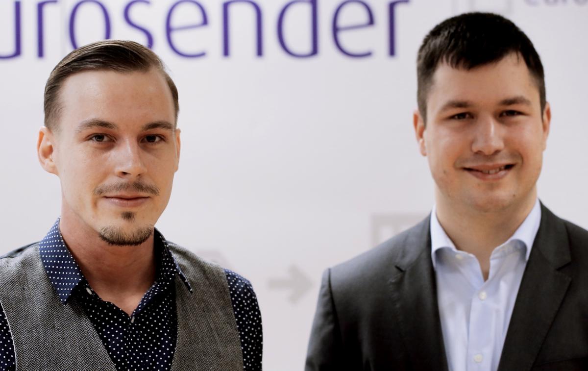 Tim Potočnik, Jan Štefe, Eurosender | Tim Potočnik (levo) in Jan Štefe (desno), ustanovitelja podjetja Eurosender. | Foto STA