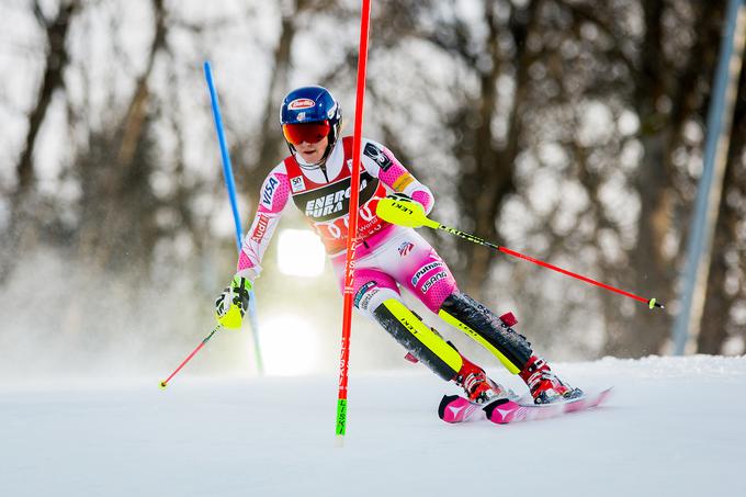 Mikaela Shiffrin po dolgem času ni zmagala na slalomski tekmi za svetovni pokal. | Foto: Žiga Zupan/Sportida