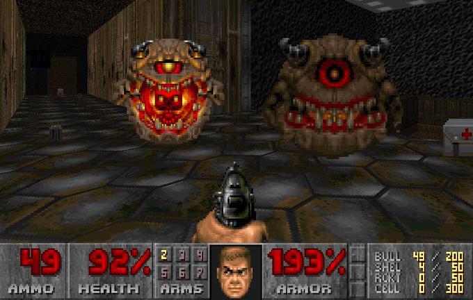 Doom je tudi eno najbolj prepoznavnih imen v industriji videoiger in tudi širše, saj je brez pravih empiričnih dokazov dolgo igral vlogo grešnega kozla vsakič, ko je kakšen mladostnik ušpičil veliko neumnost, na primer streljal po sošolcih. Starši in mediji so krivdo za takšno dogajanje Doomu pripisali zato, ker je bil znan kot nasilna igra, a dejstvo je, da v času izida Dooma podobnih iger preprosto ni bilo, imel pa je tudi ime, ki si ga je lahko zapomniti - Doom v angleščini pomeni "poguba".  |  Foto: id Software | Foto: 