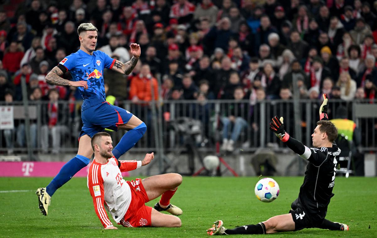 Benjamin Šeško RB Leipzig : Bayern | Benjamin Šeško je dosegel svoj sedmi zadetek v tej sezoni bundeslige. | Foto Guliverimage