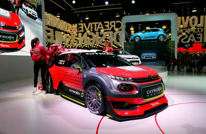 Citroën je v Parizu razkril študijo svojega dirkalnika za svetovno prvenstvo v reliju, s katerim bodo prvič nastopili januarja na reliju v Monte Carlu. | Foto: Reuters