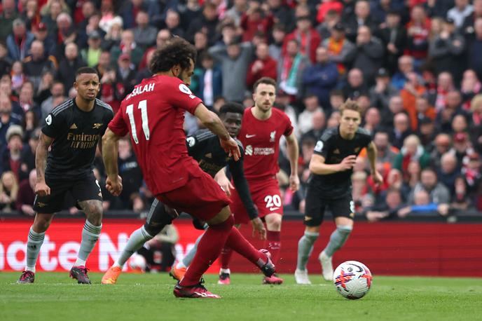 Mohamed Salah, Liverpool - Arsenal | Liverpool je proti vodilnemu Arsenalu iztržil remi. | Foto Reuters