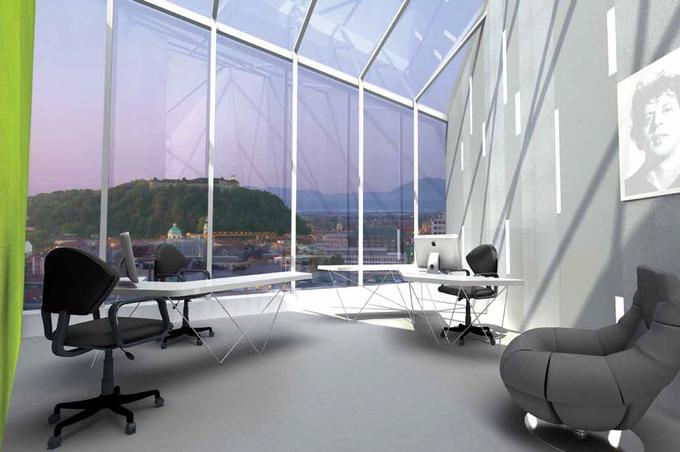 Notranji pisarniški prostor je prost in omogoča fleksibilno organizacijo pisarniške površine. | Foto: Arhiv investitorja