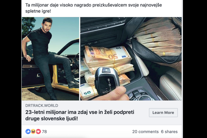Facebook prevara | Foto: Matic Tomšič / Posnetek zaslona