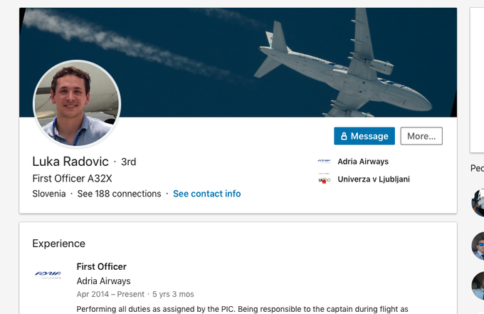 Luka Radovic, Adria Airways | Foto: LinkedIn