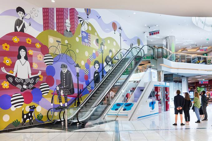 Prenovljena podoba stene v največjem nakupovalnem središču Cityparku. | Foto: 