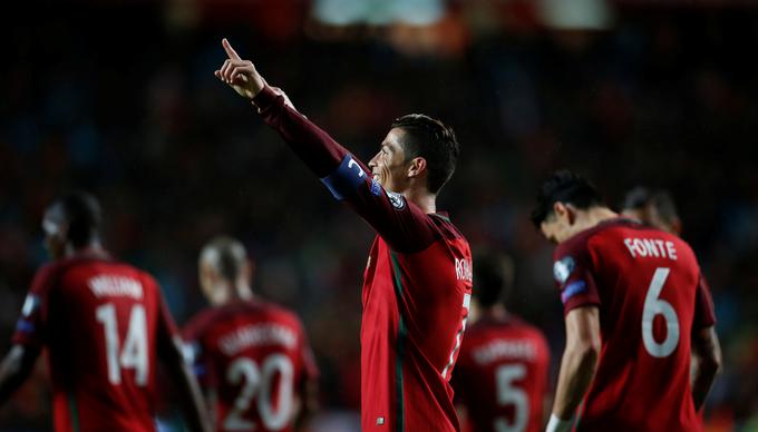 Cristiano Ronaldo je dosegel že 70. zadetkov za portugalsko reprezentanco. | Foto: Reuters
