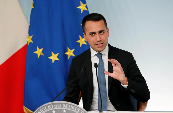 Italijanski zunanji minister Luigi Di Maio v soboto prihaja na obisk v Ljubljano, kjer se bo srečal s slovenskim zunanjim ministrom Anžetom Logarjem. | Foto: Reuters