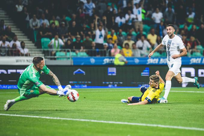 Andraž Šporar je najlepšo priložnost zapravil v 31. minuti. | Foto: Grega Valančič/Sportida