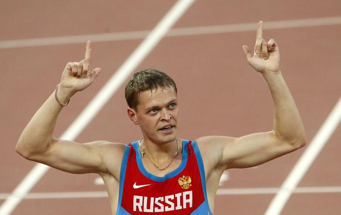 Denis Kudrijavcev je 24-letni ruski tekač na 400 metrov z ovirami. V tej disciplini je lani na svetovnem prvenstvu osvojil srebrno medaljo, na tej tekmi pa je s časom 48,05 postavil tudi osebni rekord. | Foto: 