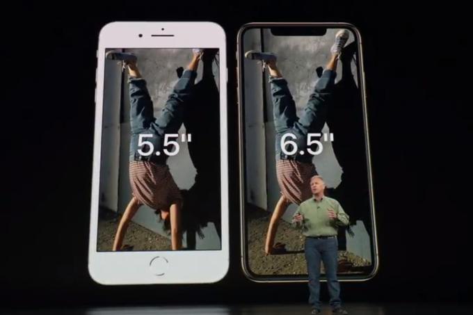 Primerjava pametnega telefona iPhone 8 Plus (levo) s pametnim telefonom iPhone XS Max (desno).  | Foto: Matic Tomšič / Posnetek zaslona
