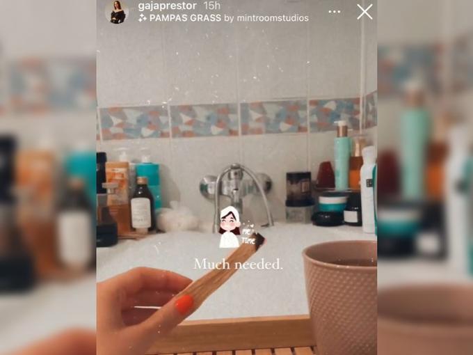 Gaja Prestor v kopalnici | Foto: Instagram Story