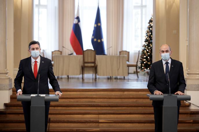 Borut Pahor in Janez Janša | Predsednik države Borut Pahor in premier Janez Janša sta danes nagovorila tuje diplomatske predstavnike, ki so akreditirani v Sloveniji. | Foto STA