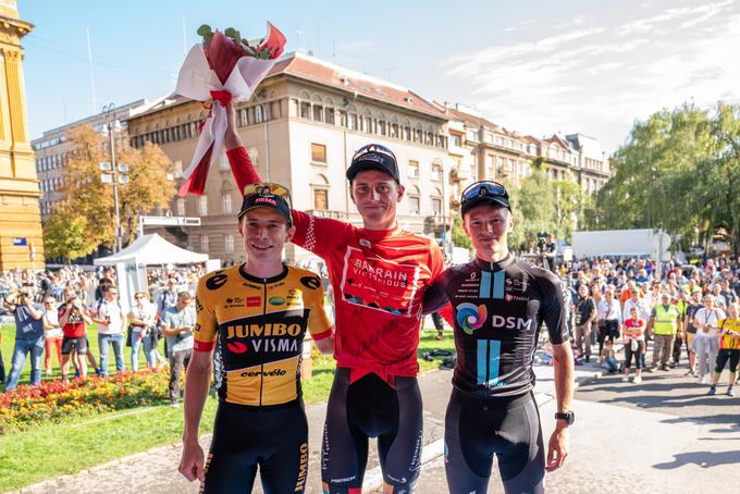 Slovenski kolesar Matej Mohorič je z osvojenim drugim mestom v zadnji etapi v Zagrebu postal skupni zmagovalec kolesarske dirke po Hrvaški. To je njegova prva zmaga na večdnevnih dirkah po letu 2018, ko je osvojil dirki po Nemčiji in Beneluksu.  | Foto: KL-Photo