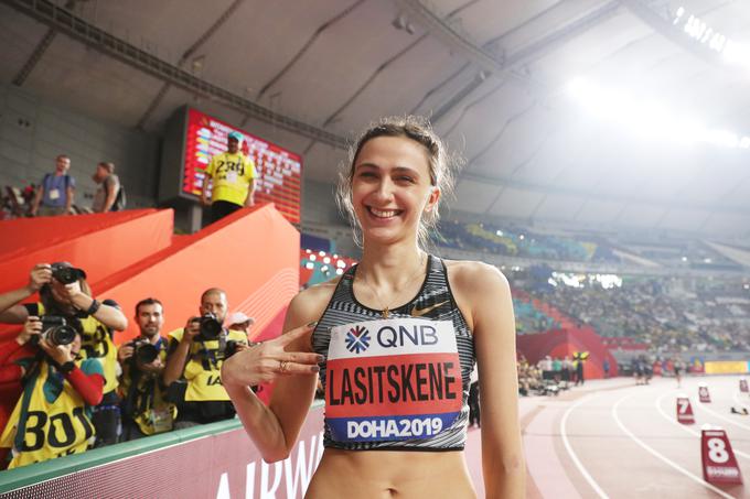 Marija Lasickene je aktualna svetovna prvakinja v skoku v višino. Olimpijske izkušnje do zdaj še ni imela.  | Foto: Getty Images