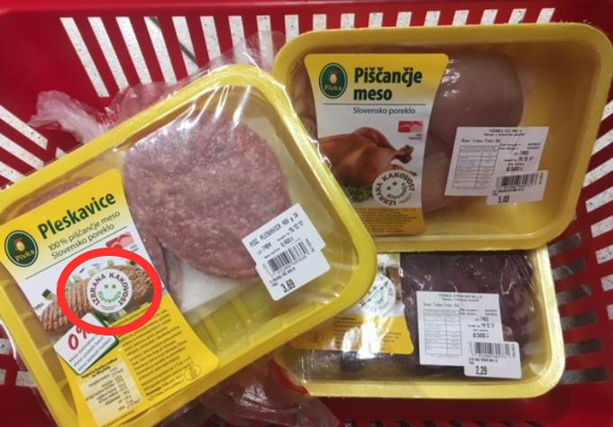 Kako je na embalaži z mesom videti označba "izbrana kakovost - Slovenija". | Foto: Siol.net/ A. P. K.