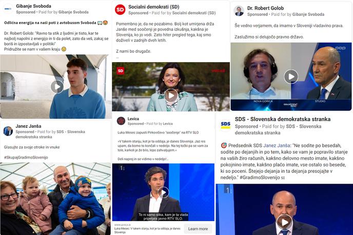 facebook oglasi | Skoraj osem tisoč evrov je za oglase na platformah Mete v zadnjem tednu pred volitvami odštela SDS. Sledi ji Gibanje Svoboda, kjer so zapravili pet tisoč evrov. | Foto Facebook/zajem zaslona