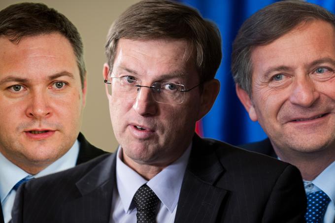 Proti prodaji NLB sta bila že dalj časa koalicijska partnerja Dejan Židan (levo, SD) in Karl Erjavec (desno, DeSUS). | Foto: 