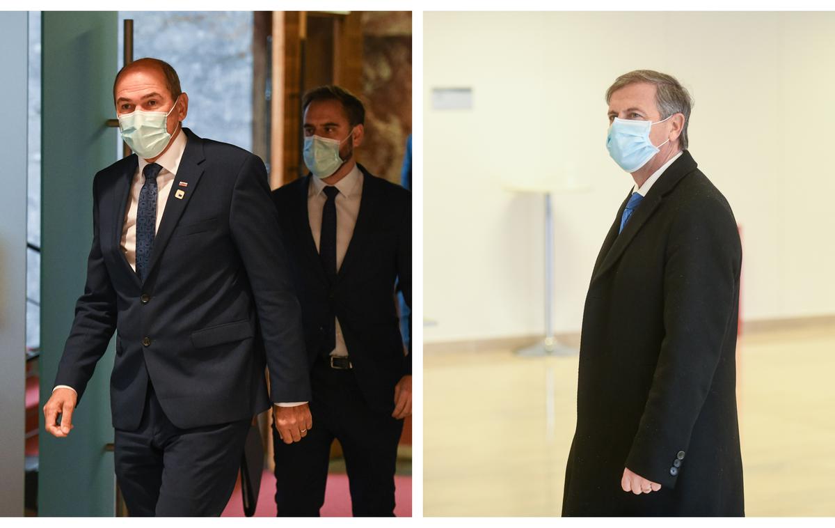 Janša Erjavec | Vladi Janeza Janše (levo) je nekoliko zrasla podpora, medtem ko je podpora stranki DeSUS (na fotografiji njen predsednik Karl Erjavec) na najnižji točki v zadnjih nekaj mesecih. | Foto STA