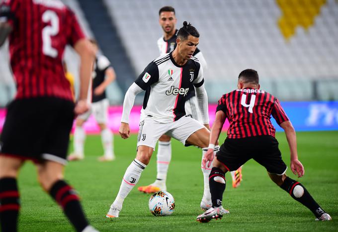 Juventus se je po remiju na povratni tekmi z Milanom, na kateri Cristiano Ronaldo ni izkoristil enajstmetrovke, uvrstil v finale italijanskega pokala.  | Foto: Reuters