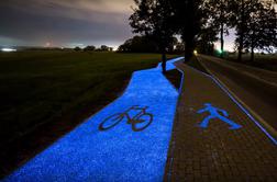#MaleZmage: kolesarska steza, ki ponoči modro žari