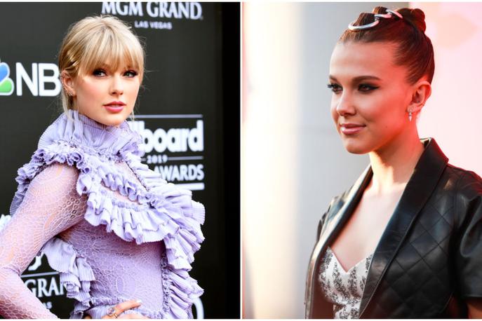 Millie Bobby Brown, Taylor Swift | Taylor in Millie sta za linije brez mučenja. | Foto Getty Images